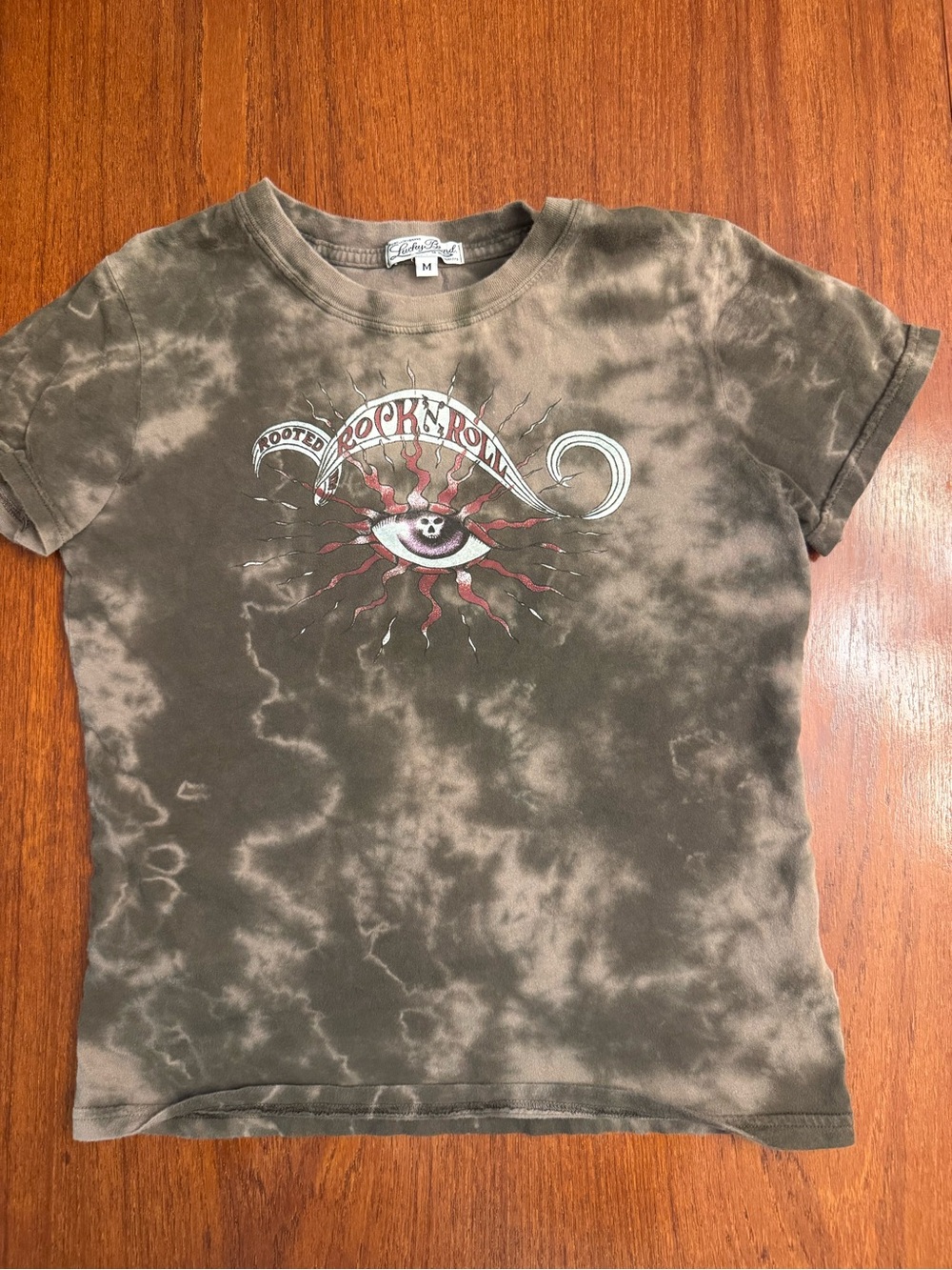 Lucky Brand Tie-Dye Rooted Rock N Roll Short Sleeve Tee